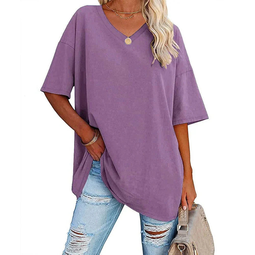WW | Women's Casual Oversized V-Neck T-Shirt