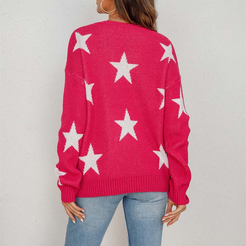 WW | Strickpullover mit Sternenmuster Design