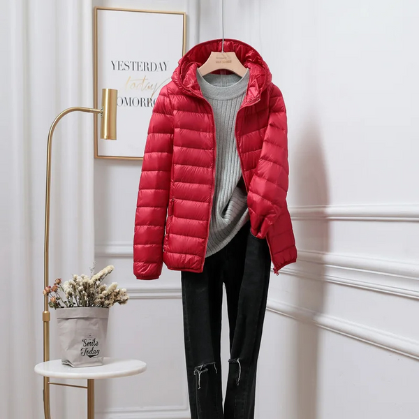 WW | Lightweight Puffer Jacket Hooded Zipper Casual Outerwear