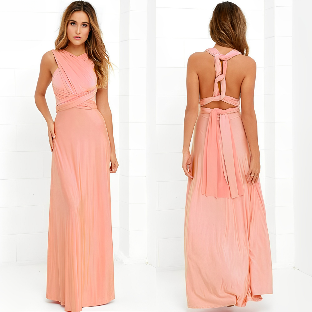 WW | Elegante Damen Infinity Kleid Schickes Wickel Sommerkleid