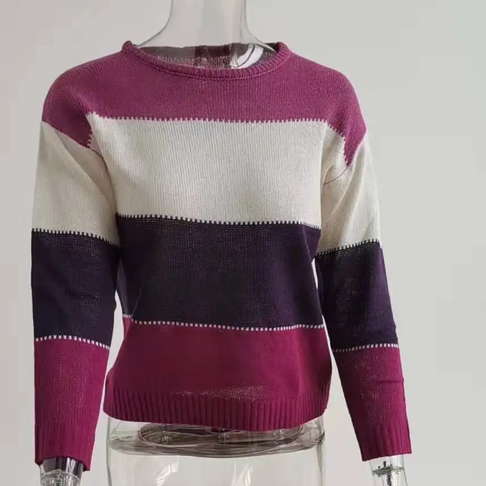 WW | Farbblock-Pullover, bequemer Pullover