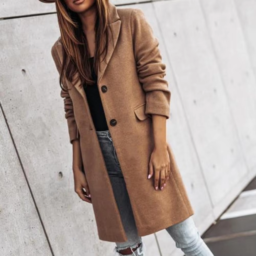 WW | Mid-length Damenmantel aus hochwertiger Wolle