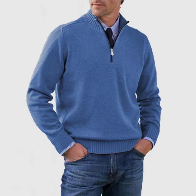 WW | Eleganter Pullover für Herren mit halbem Reißverschluss