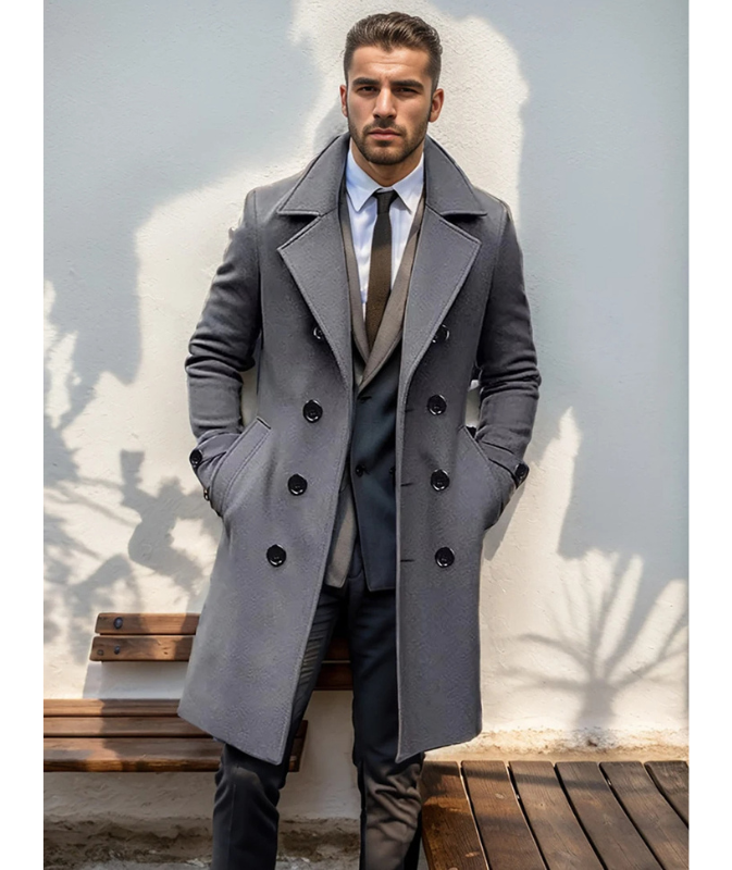 WW | Elegant Men's Double-Breasted Coat