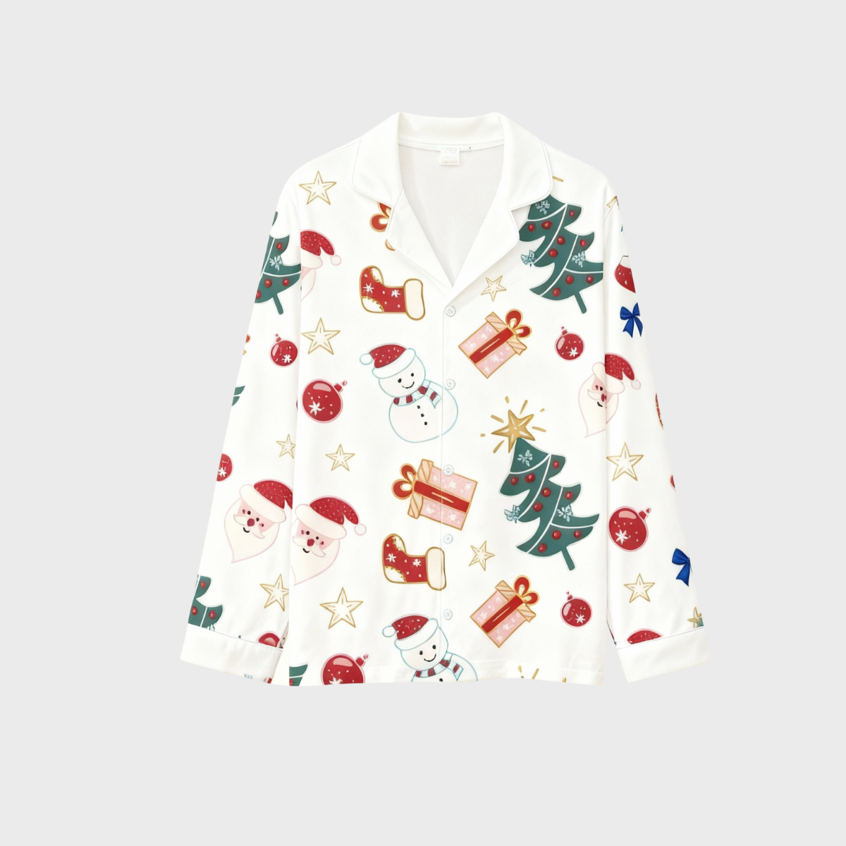 WW | Weihnachtskragen Button-Up Schlafanzug Set für die Familie
