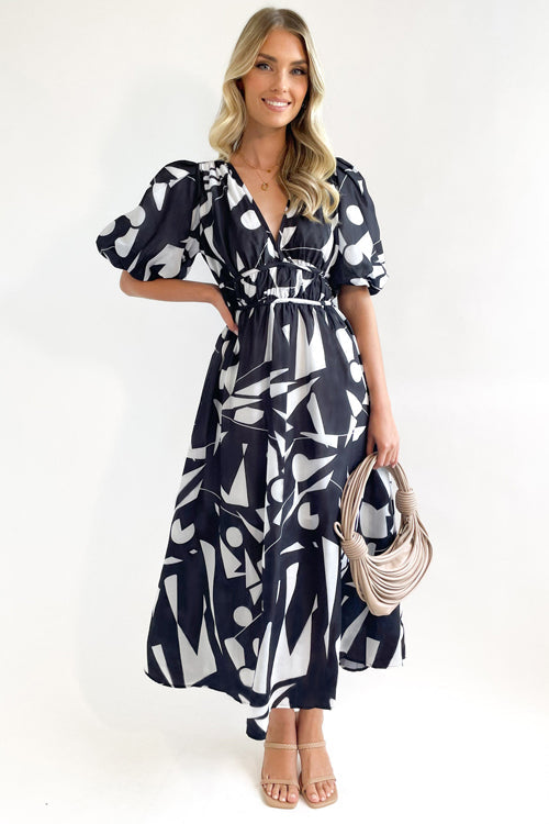 WW | Real Love Print Puff Sleeve Maxi Dress