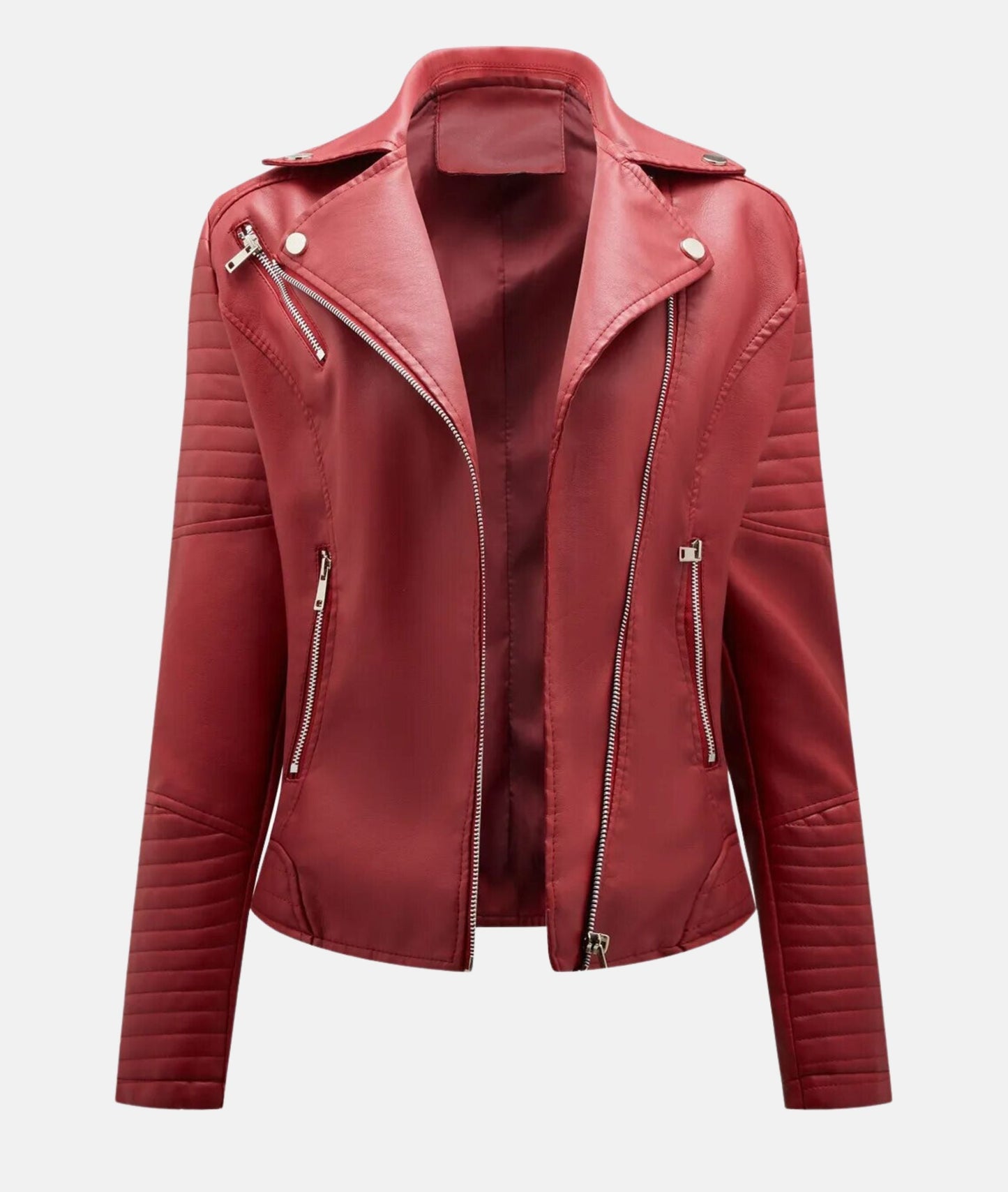 WW | Women's Leather Jacket without Hood - Stylish Biker Jacket