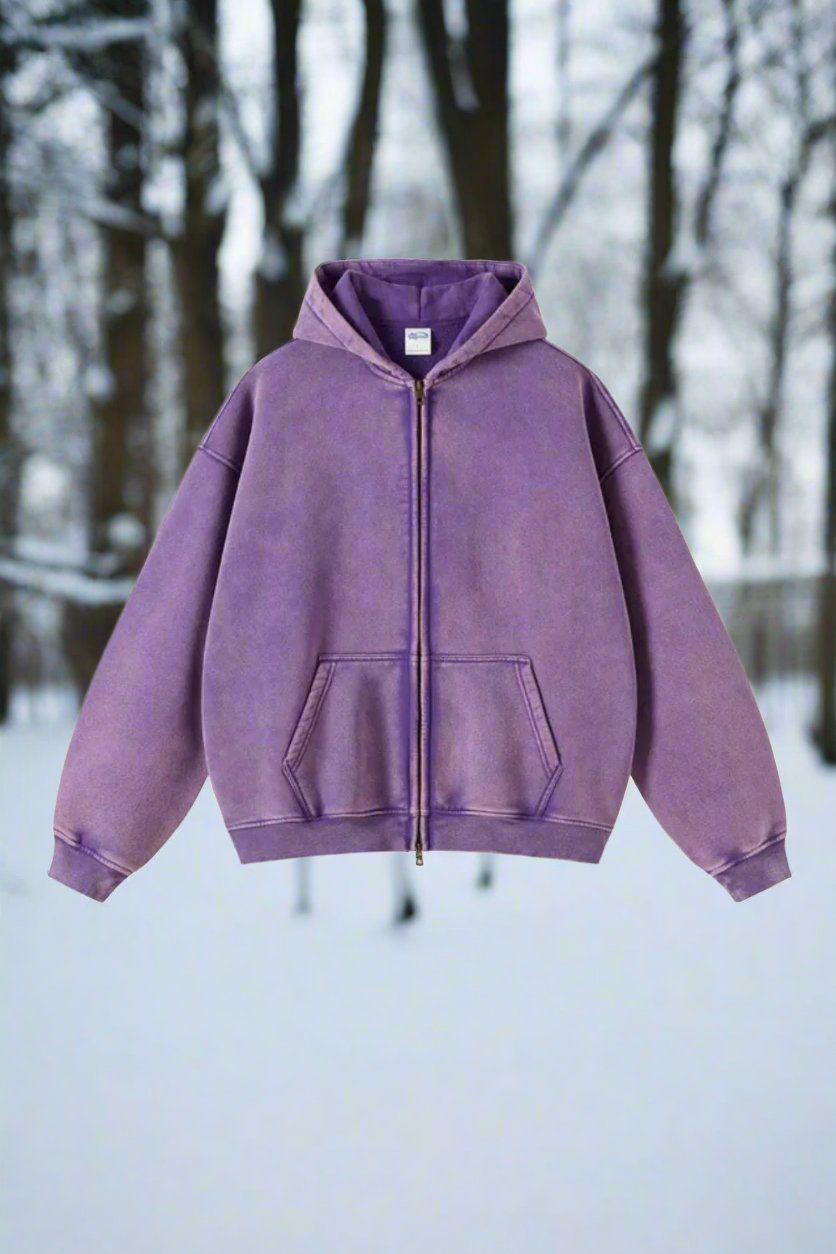 WW | Hooded Sweatshirt Zipper Ribbed Cuffs Comfortable And Warm