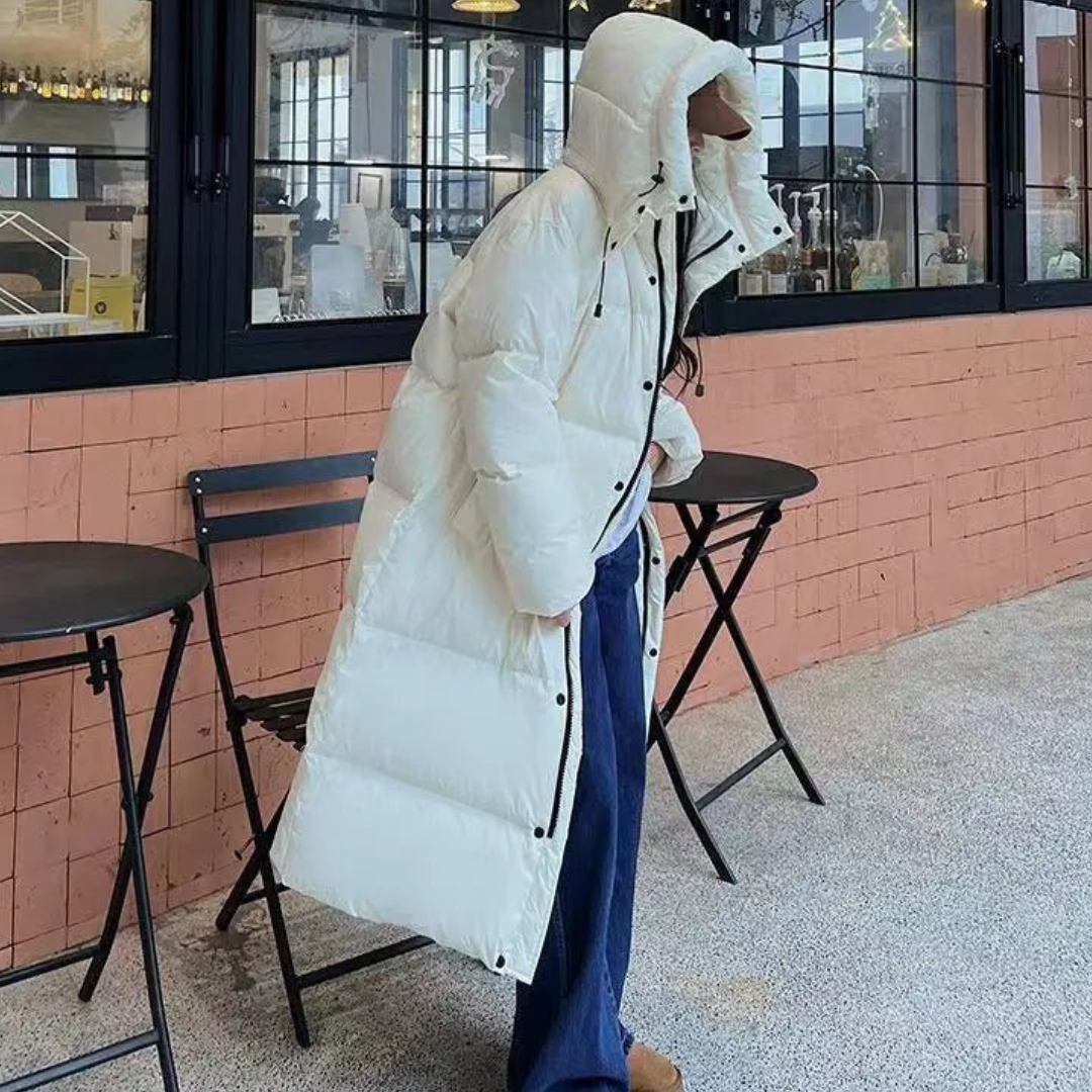 WW | Lange Winter Puffer Daunen Jacke - Kapuze
