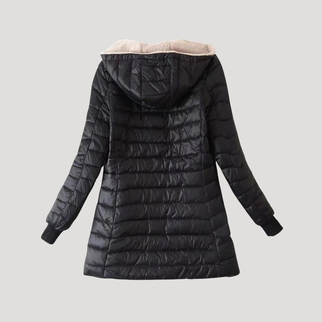 WW | Damen lange Pufferjacke Wintermantel mit Kapuze
