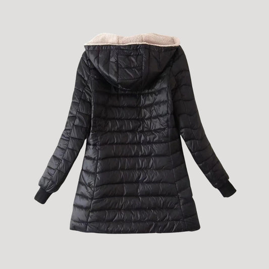 WW | Damen lange Pufferjacke Wintermantel mit Kapuze
