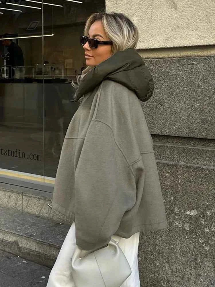 WW | Cozy oversized quilted hooded jacket
