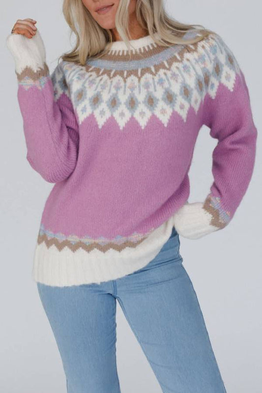 WW | Weihnachten Verdickter Rundhals Langarm Gestrickter Pullover