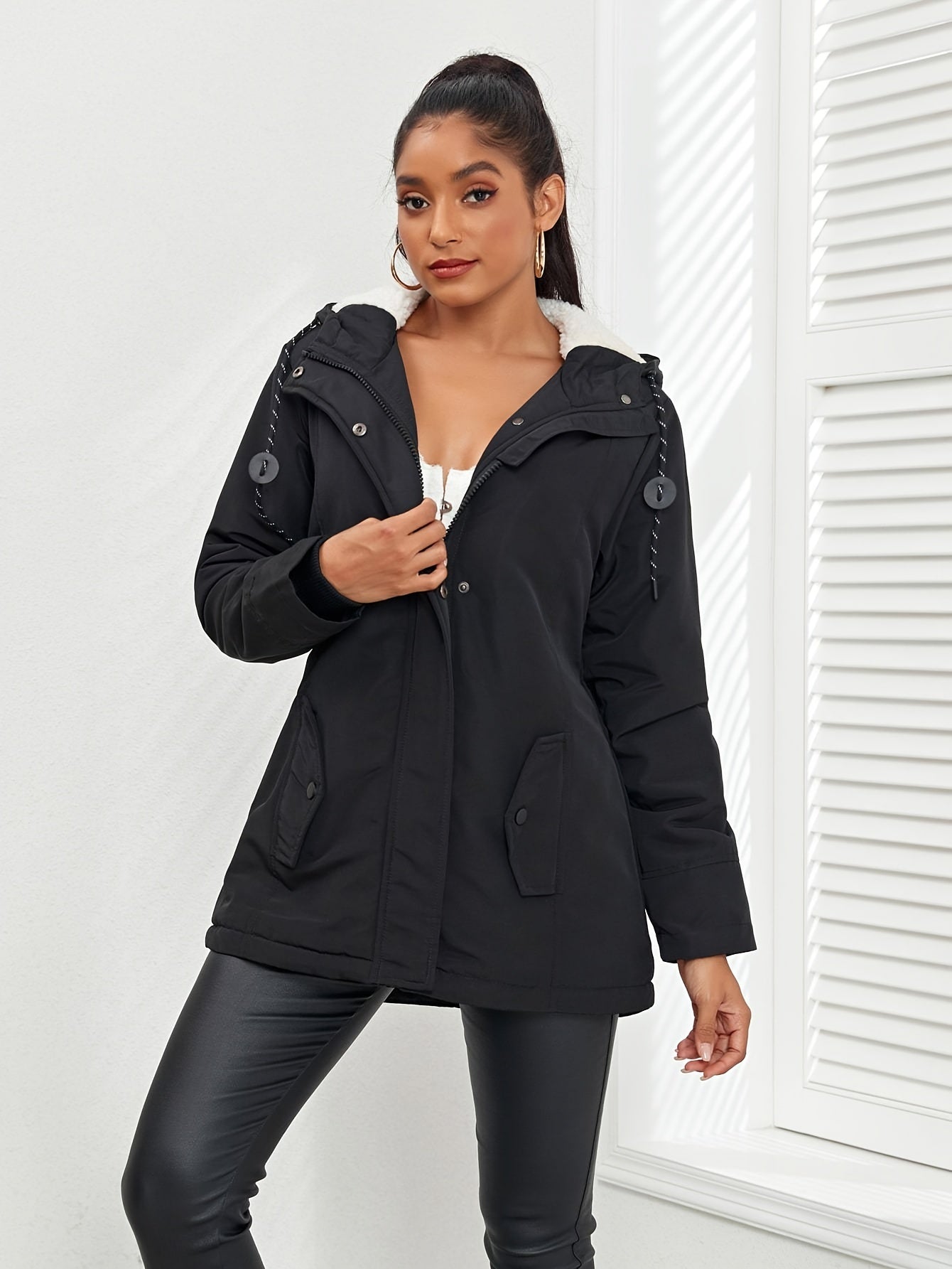 WW | Women's Fleece Parka Winter Jacket with Hood - Perfect for Outdoor Activities
