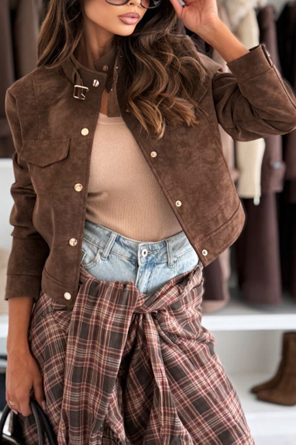 WW | Stylish long-sleeved casual jacket with buttons