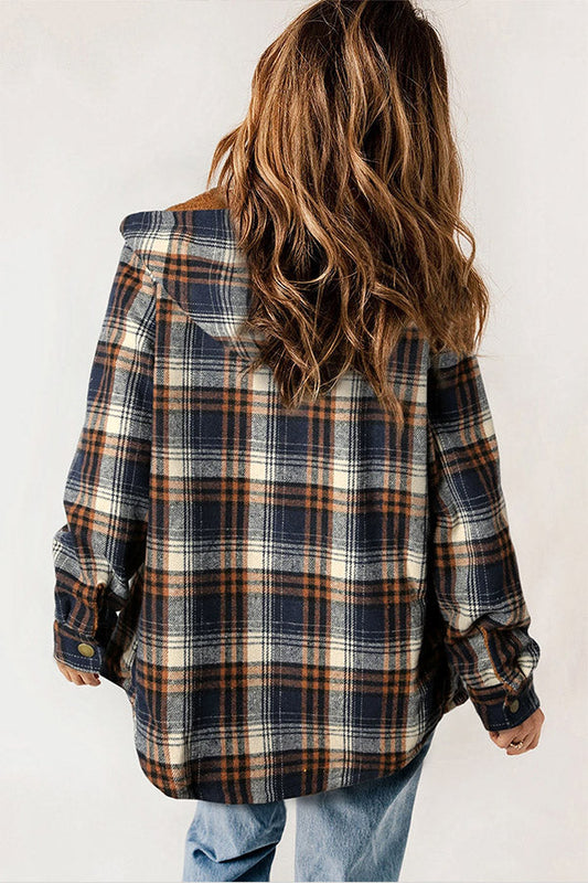 WW | Knopf Sherpa gefütterte Kapuzen-Flanelljacke