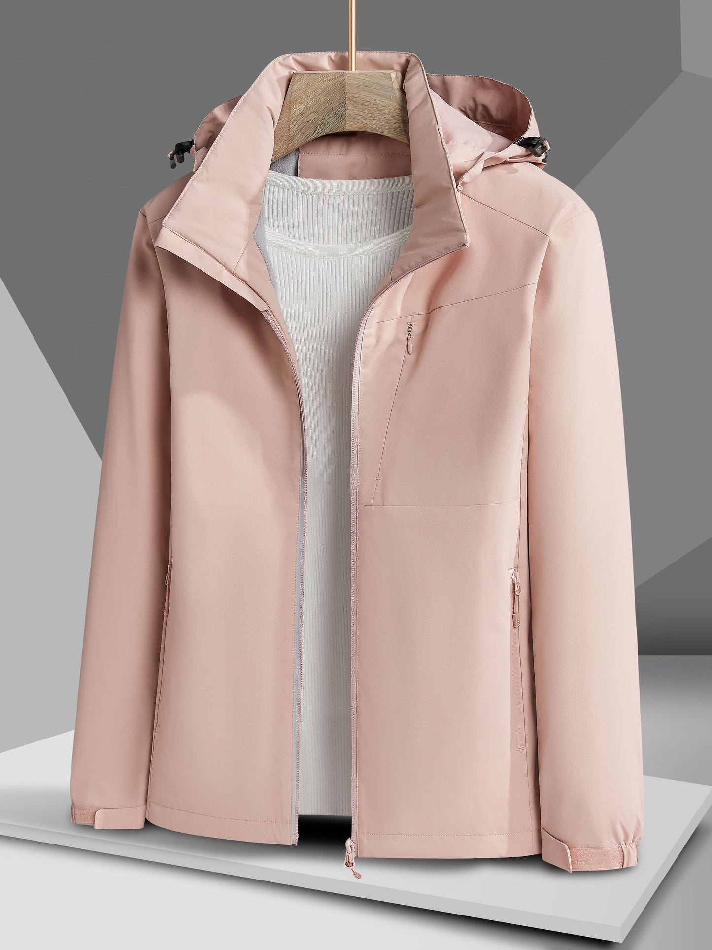 WW |  wasserdichte Fleece-Winterjacke mit Kapuze für Damen - Perfekt für Outdoor-Aktivitäten