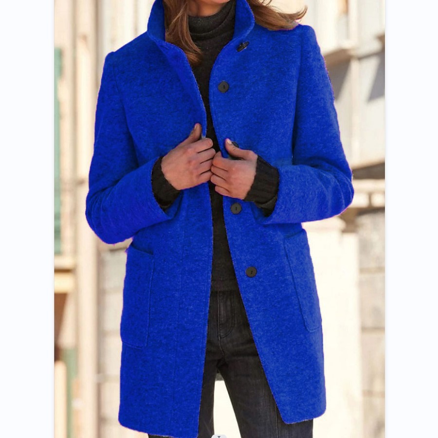 WW | Warmer & winddichter Mantel mit Stehkragen für Damen