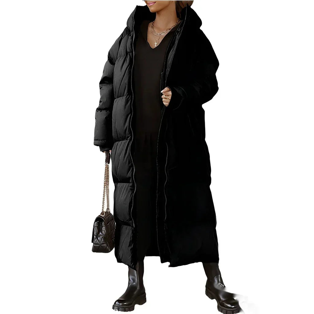 WW | Long Coat Oversized Casual Fit Padded and Lined with Hood