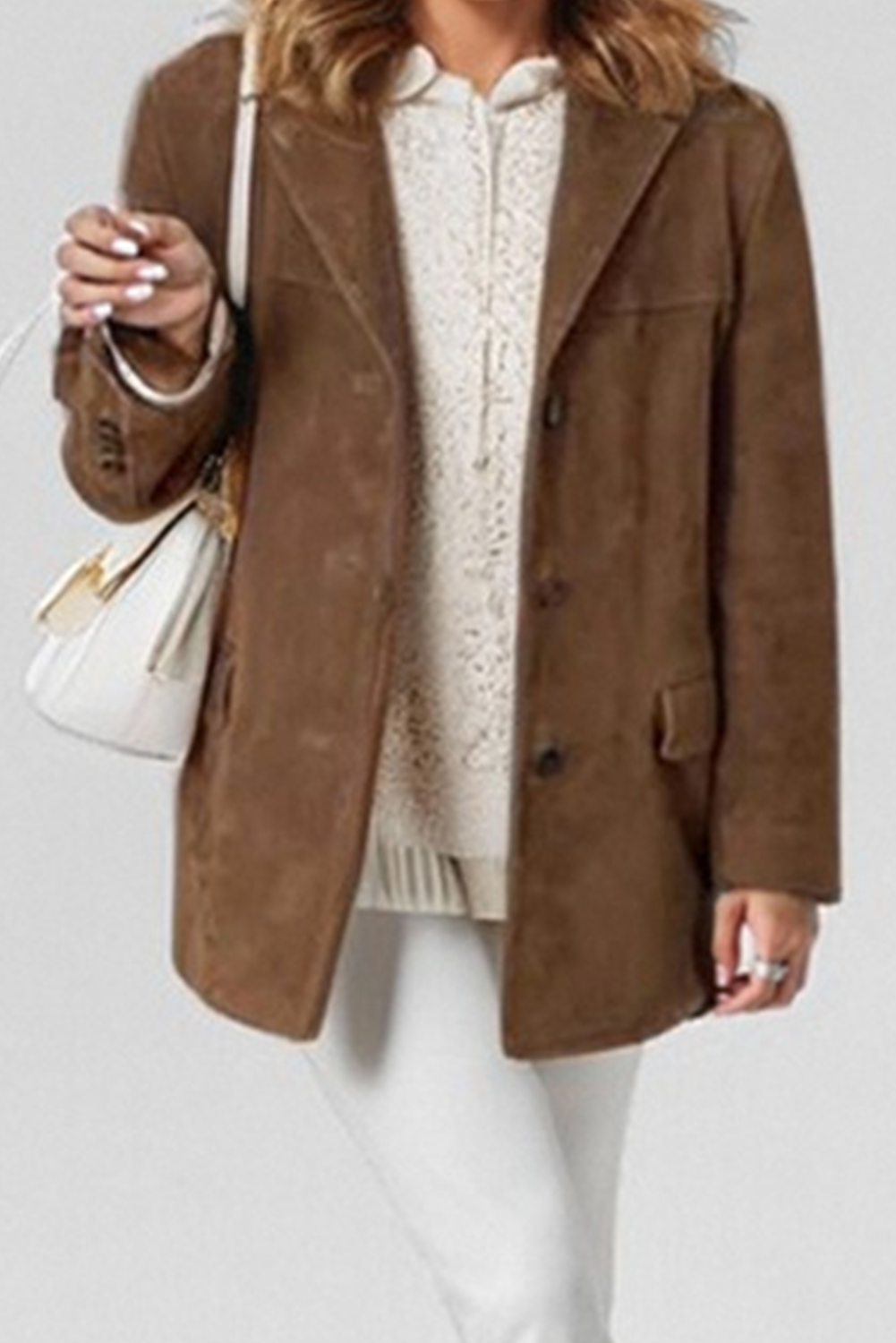 WW | Vintage braune Jacke mit Klappentaschen und Knöpfen