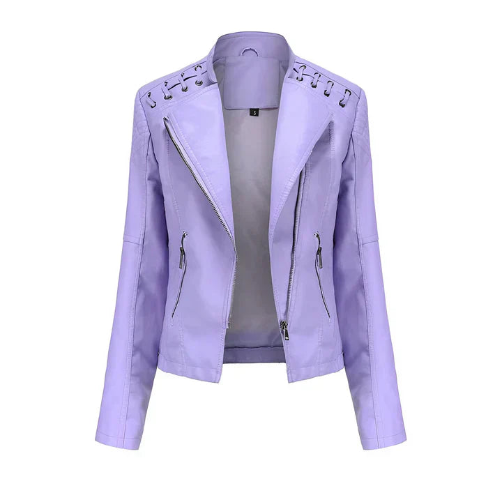 WW | PU leather jacket with zip closure