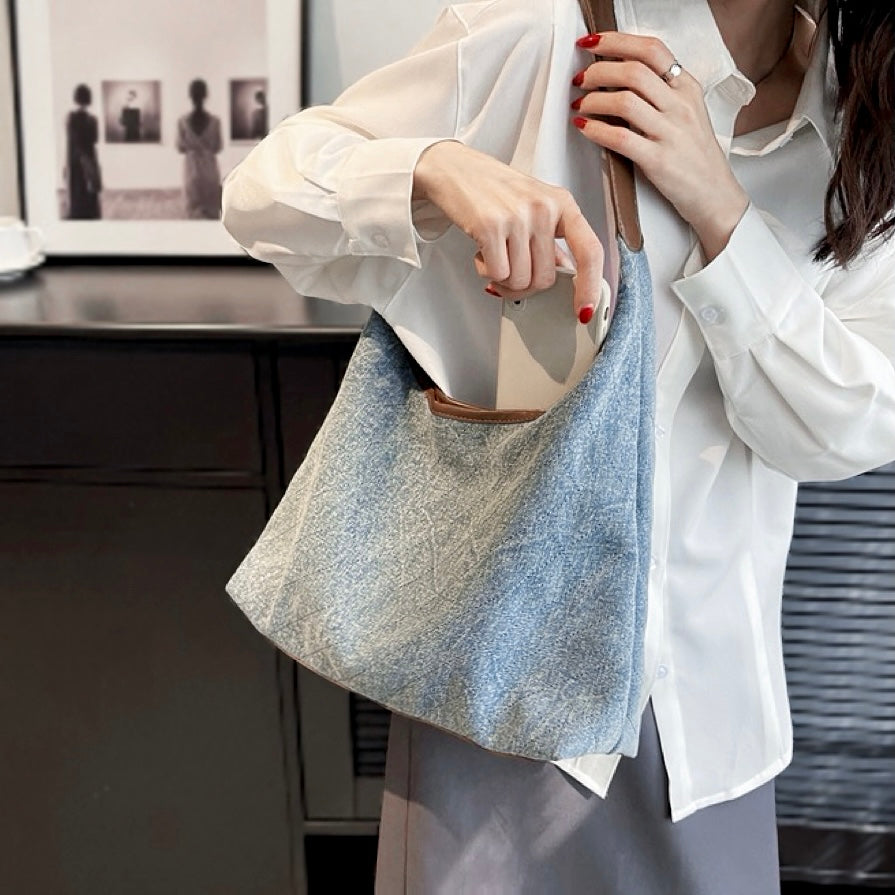 denim with a diamond pattern