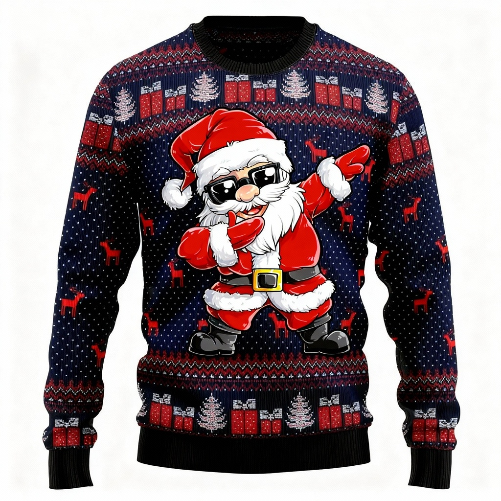 WW | Maximale Freude, Minimale Mühe: Goofy Santa Druck Urlaubspullover