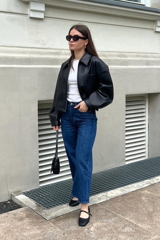 WW | Figur Matte Leder Kurze Jacke
