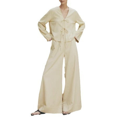 WW | Wide Leg Trousers & Top with Tie