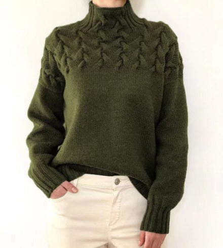 WW - Damenpullover mit Zopfstrick-Detail