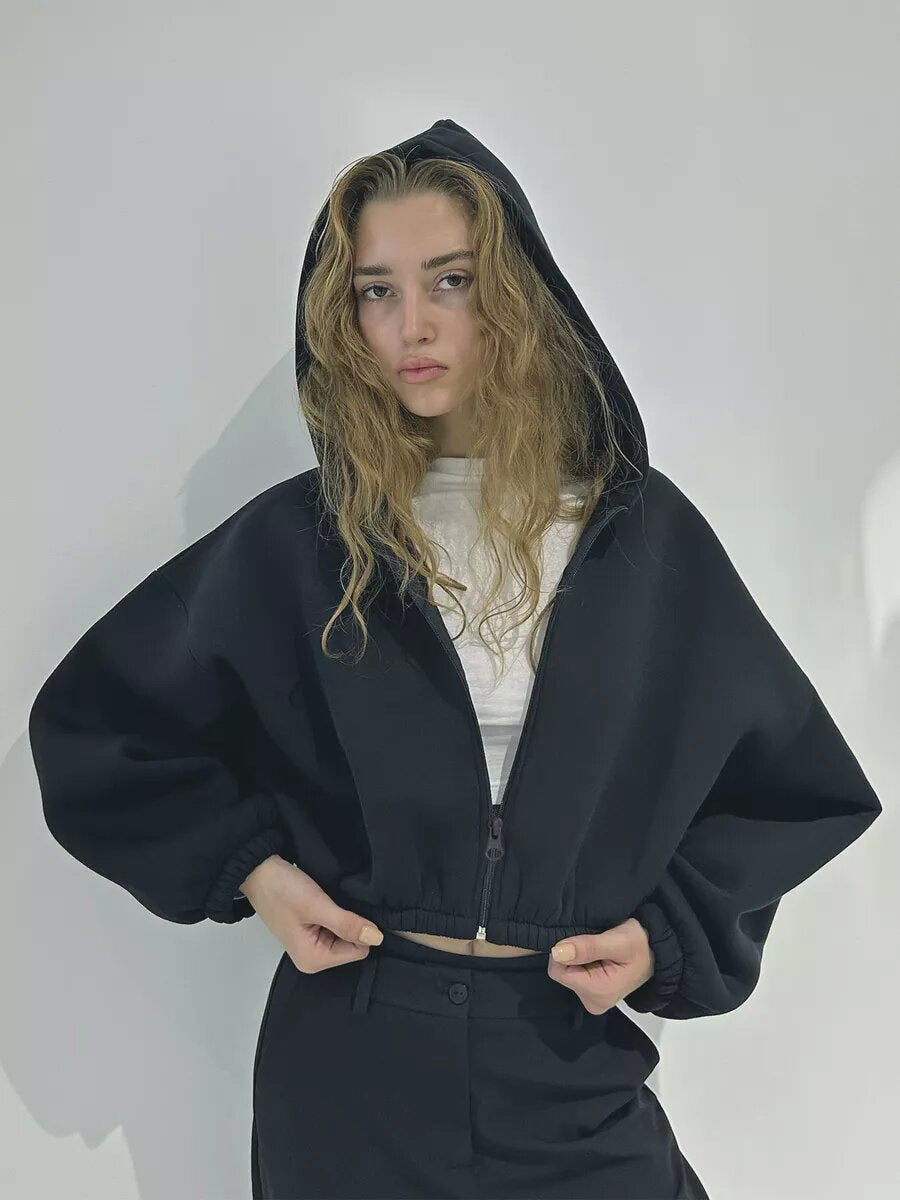 WW | Casual, lightweight, short sports hoodie jacket