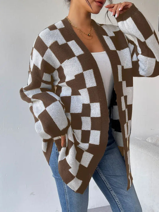 WW | Karierter Strickcardigan