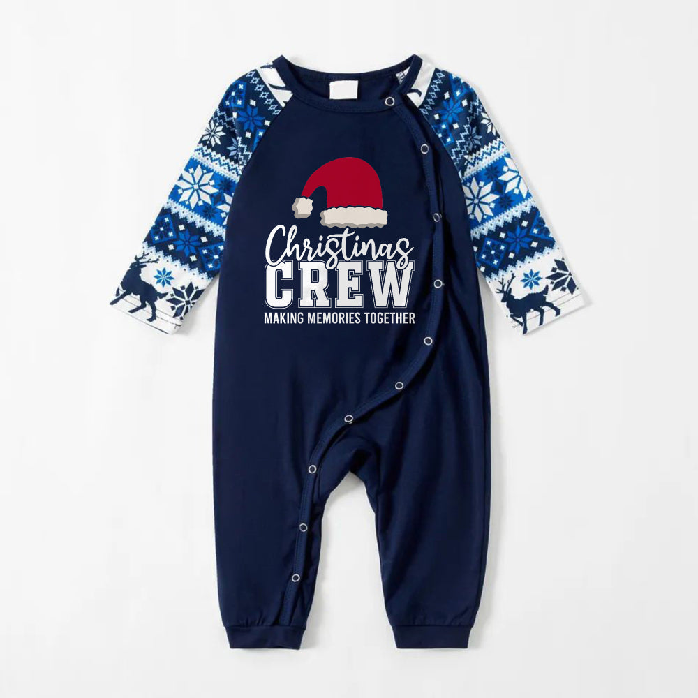 WW | Joyful Blue Christmas Pyjama Set with Santa Hat and Text Print