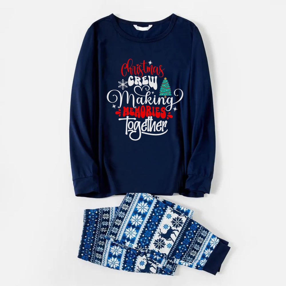 WW | Joyful Blue Christmas Slogan Family Pyjama Set