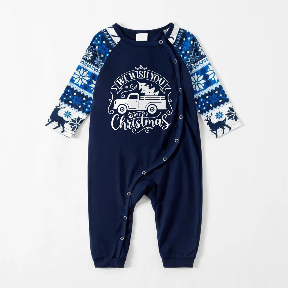WW | Joyful Blue Christmas Tree and Car Print Christmas Pyjama Set
