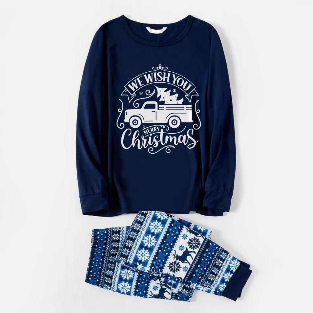 WW | Joyful Blue Christmas Tree and Car Print Christmas Pyjama Set