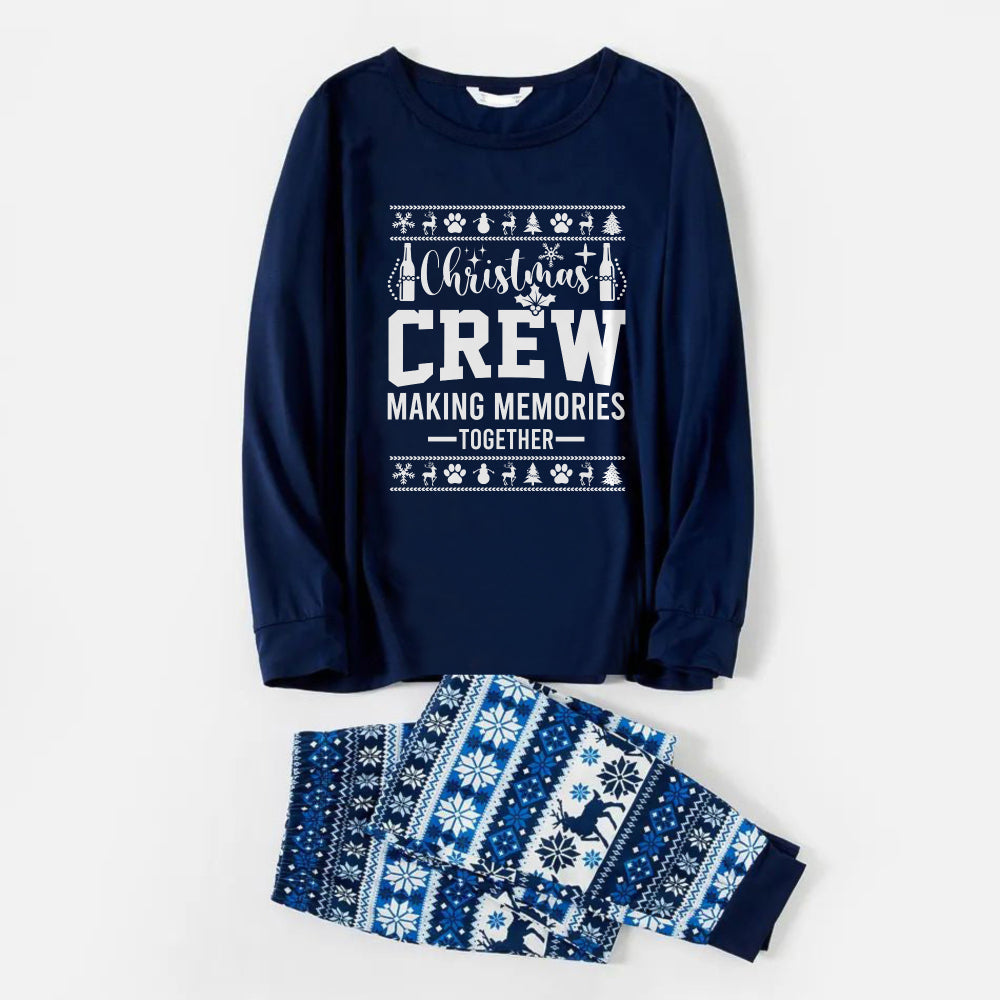 WW | Fröhliche blaue Weihnachts-Pyjama-Set mit Weihnachtsferien-Zitaten