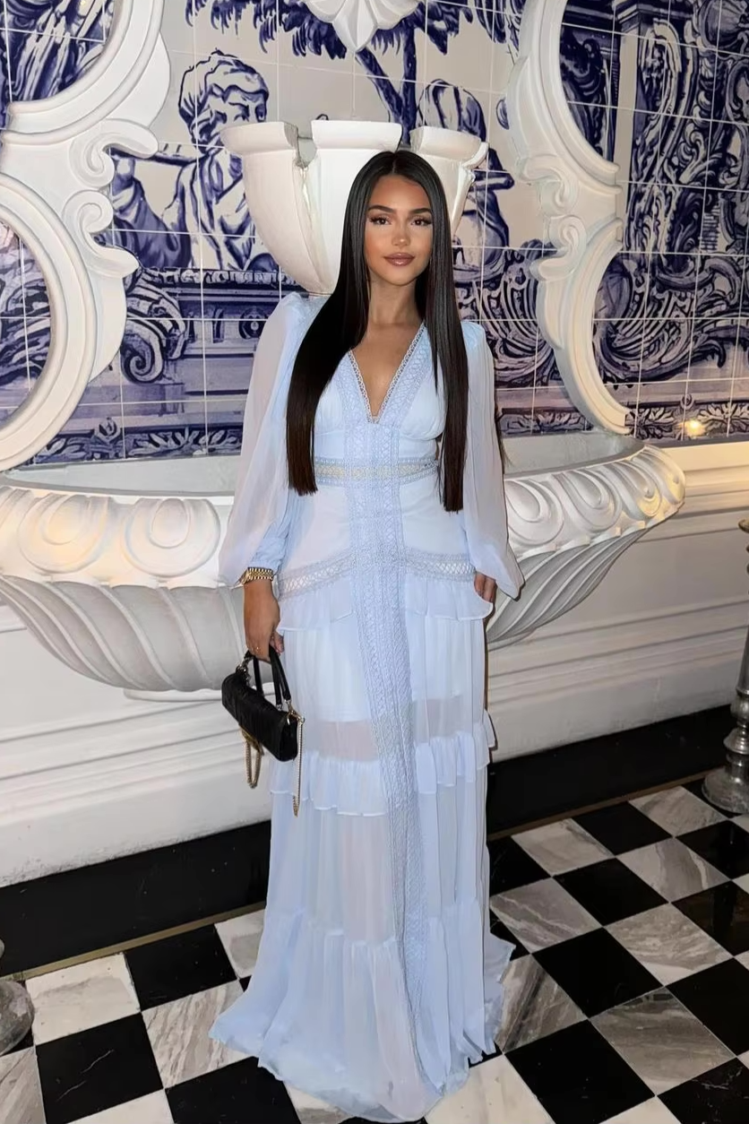 WW | Tiered Long-Sleeve Maxi Dress
