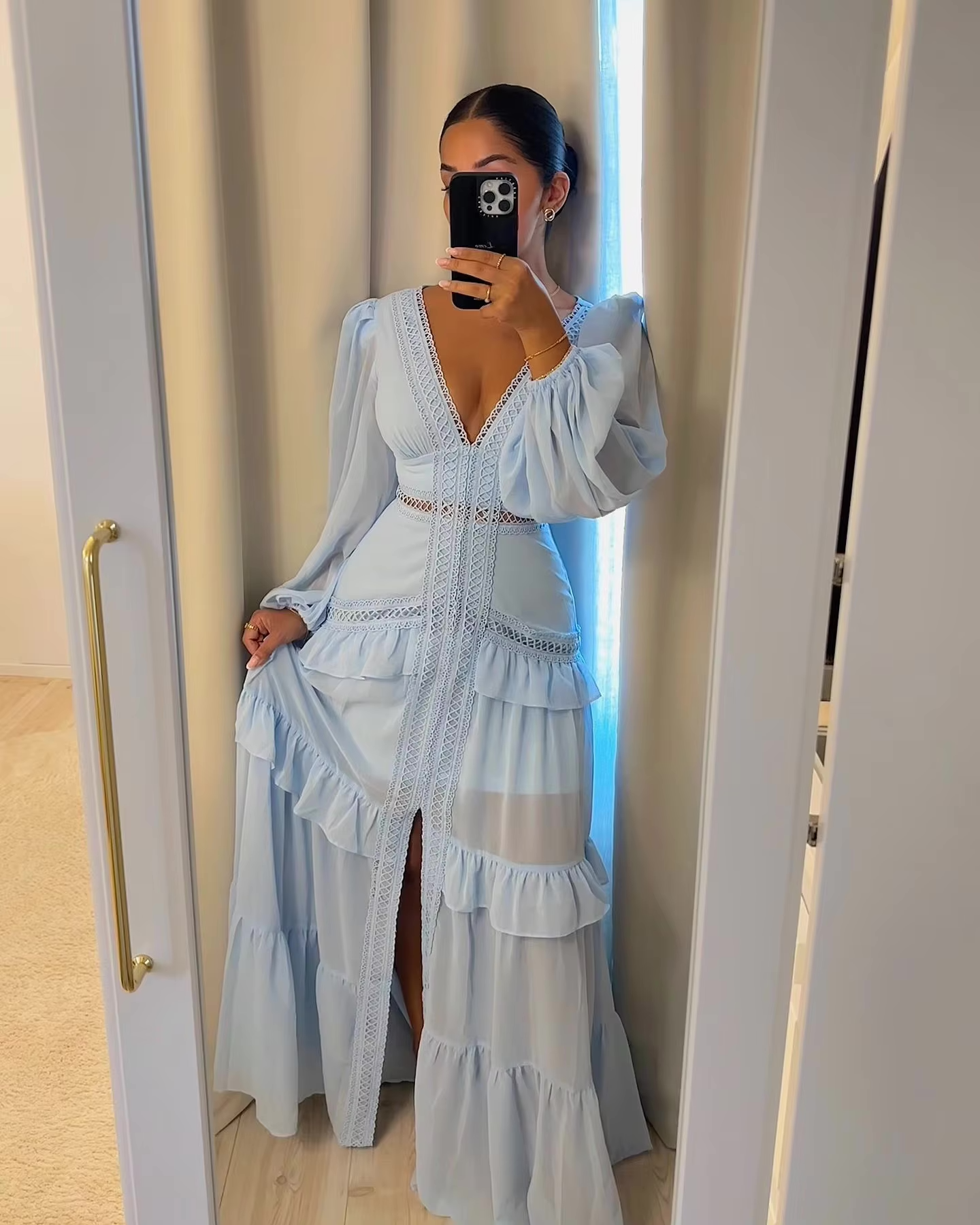 WW | Tiered Long-Sleeve Maxi Dress