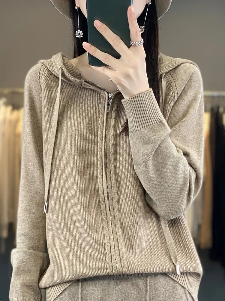 WW | Luxuriöser Kapuzen-Cardigan