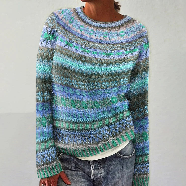 WW | Lässiger Weinlese Pullover Im Eyelet Stil