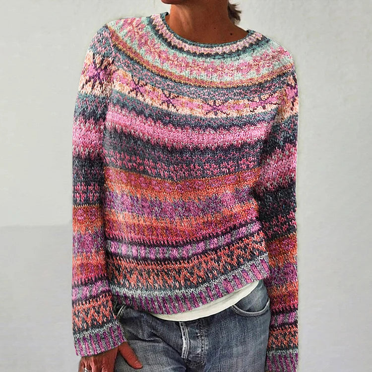 WW | Lässiger Weinlese Pullover Im Eyelet Stil