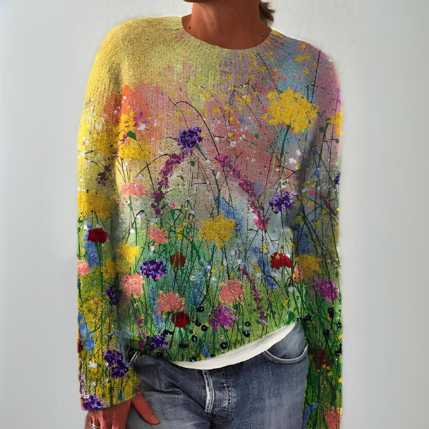Marta | Cuddly Floral Art Sweater