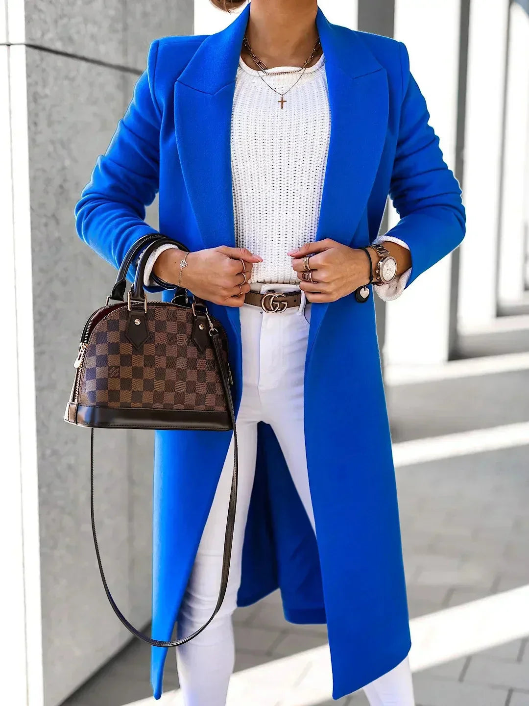 WW | Long wool blend coat for women