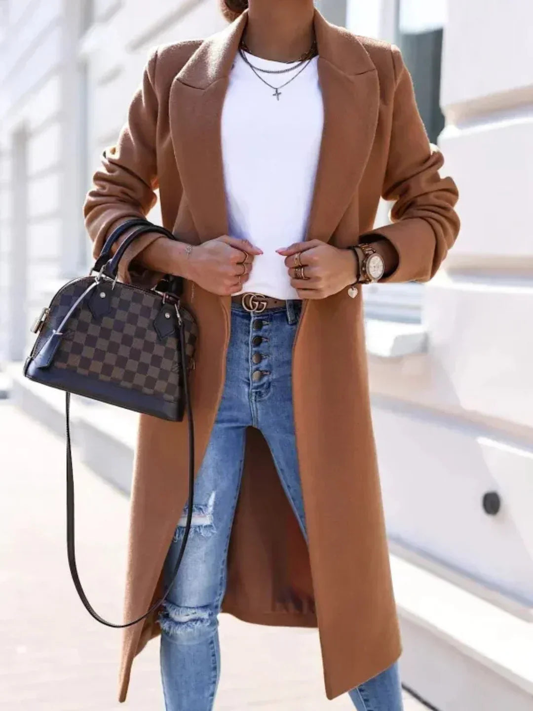 WW | Long wool blend coat for women