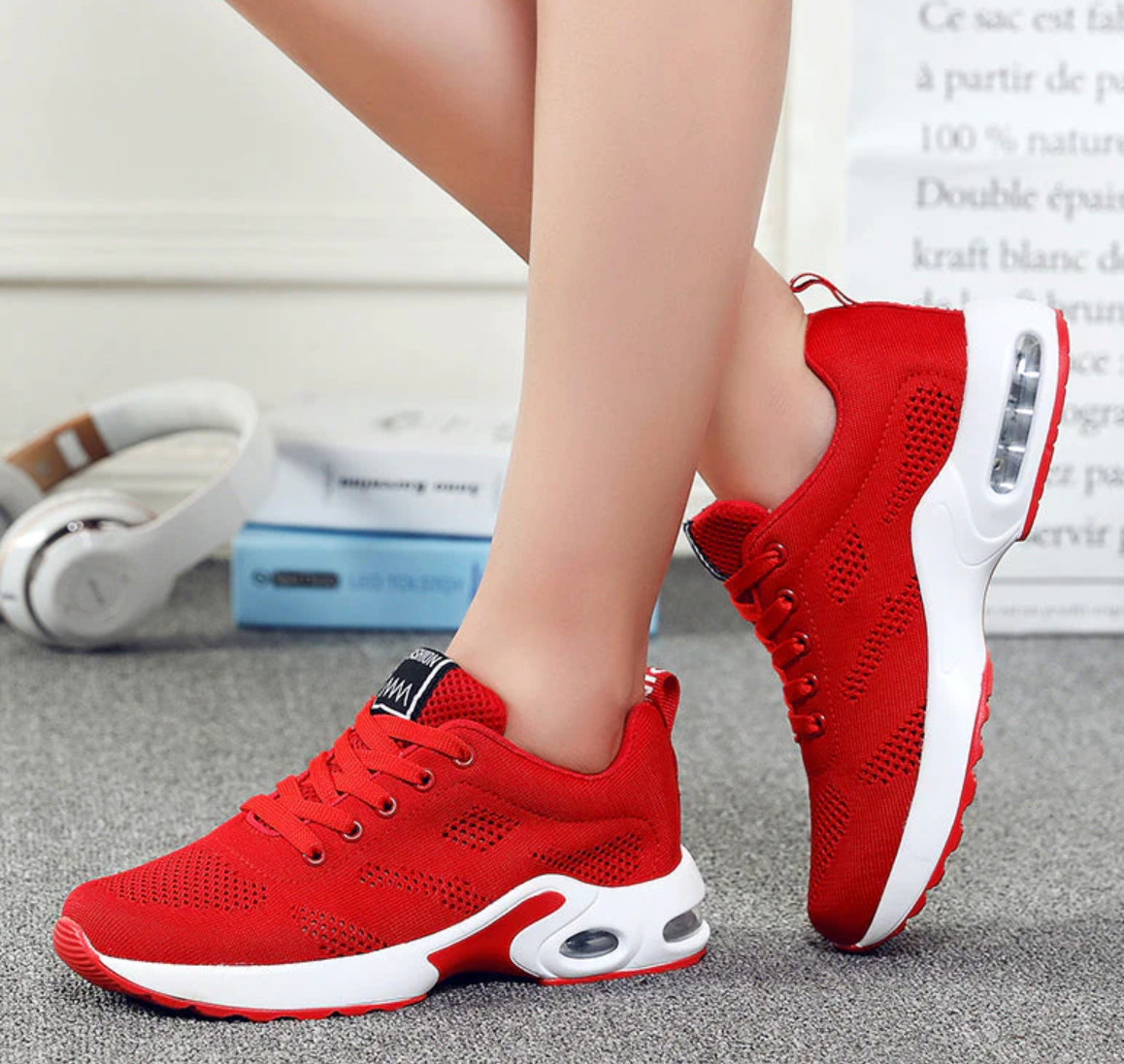 WW - Orthopädische Leichte, atmungsaktive Sport-Sneaker für Damen | Sportlicher Casual-Running-Schuh mit Air-Cushion-Sohle