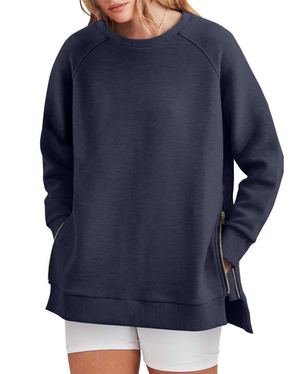 WW | Sleek and Comfortable Zip-Up Tunic Sweatshirt