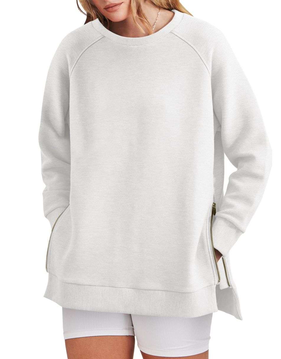WW | Sleek and Comfortable Zip-Up Tunic Sweatshirt