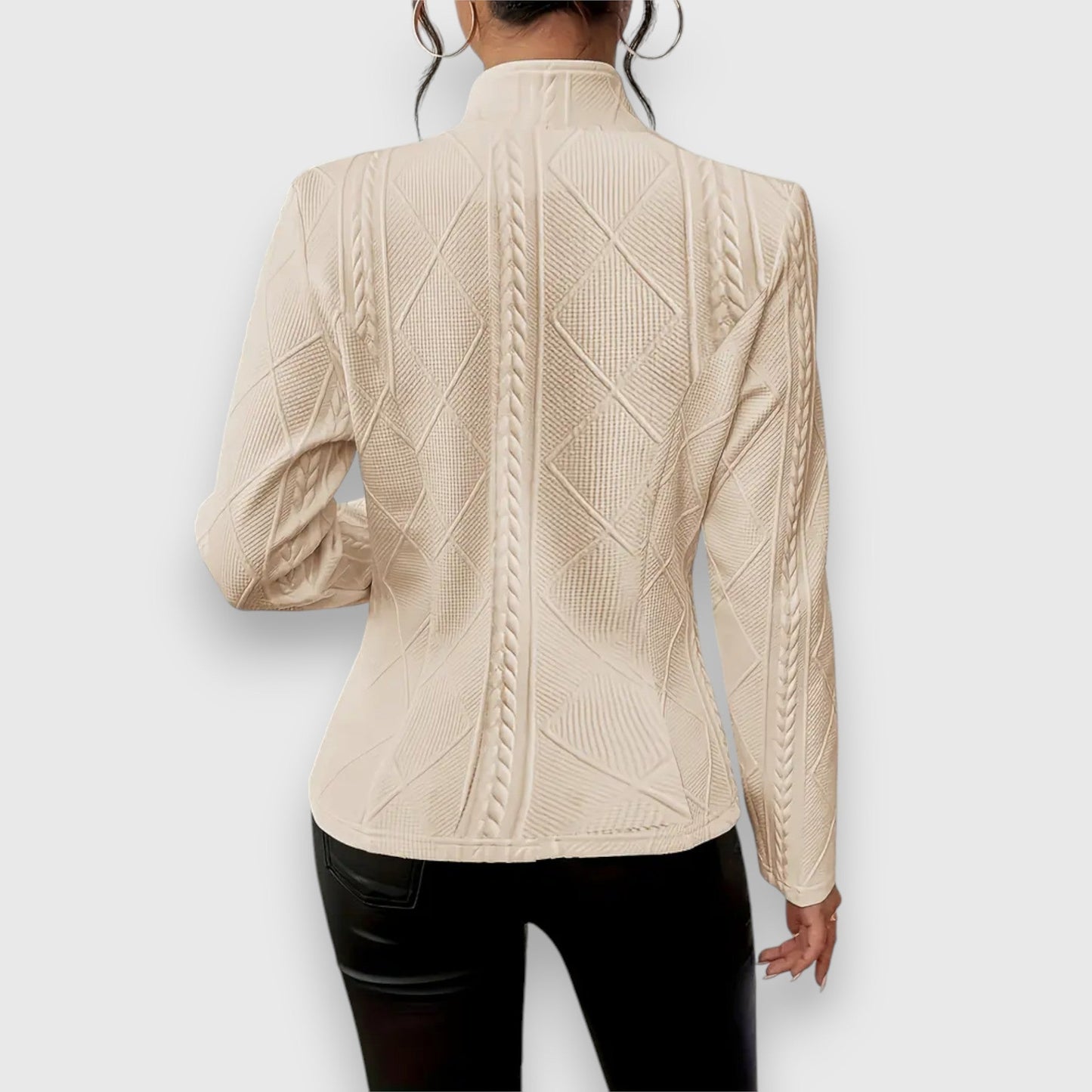 WW | Sleeved Knitted Blazer for Winter Button Closure
