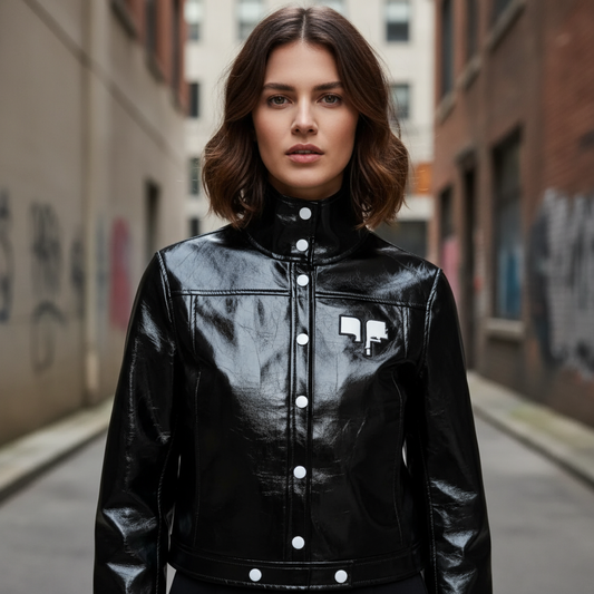 WW | Klassische PU-Lederjacke - Kurze Bikerjacke